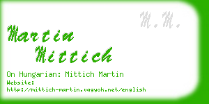 martin mittich business card